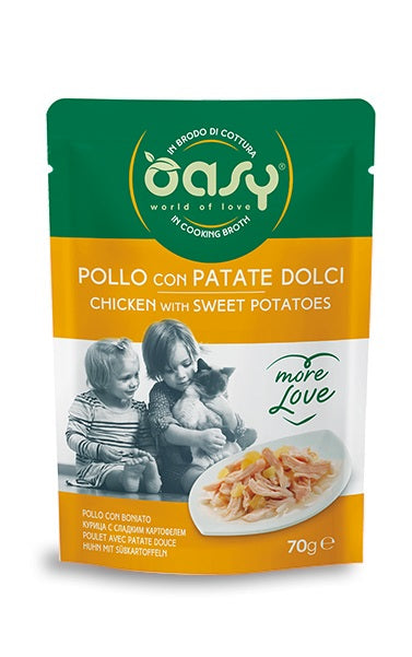 OASY MORE LOVE BRODO DI COTTURA POLLO & PATATE DOLCI 70 GR.