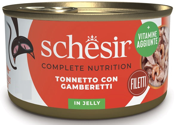 SCHESIR COMPLETE NUTRITION JELLY TONNETTO CON GAMBERETTI 140 GR.