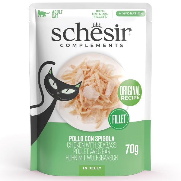 SCHESIR COMPLEMENTS BUSTA ADULT POLLO & SPIGOLA IN JELLY 70 GR.