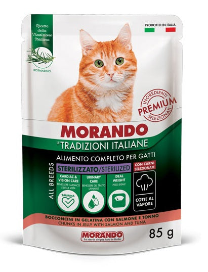 MORANDO TRADIZIONI ITALIANE BOCCONCINI STERILIZED SALMONE & TONNO 85 GR.