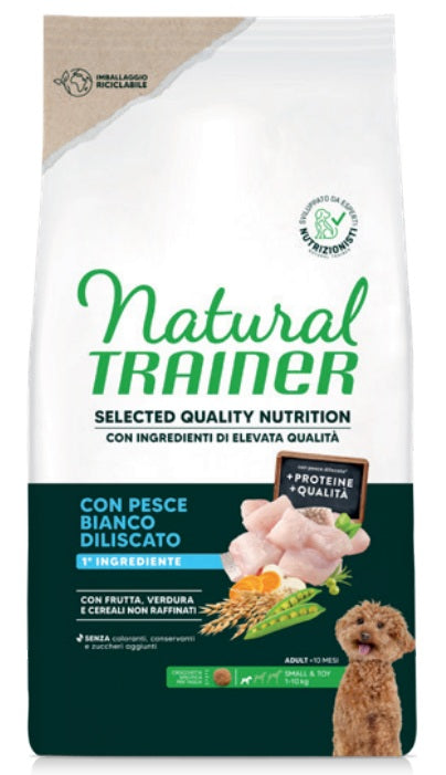 *NATURAL TRAINER DOG SELECTED QUALITY NUTRITION ADULT MINI PESCE BIANCO 600 GR.