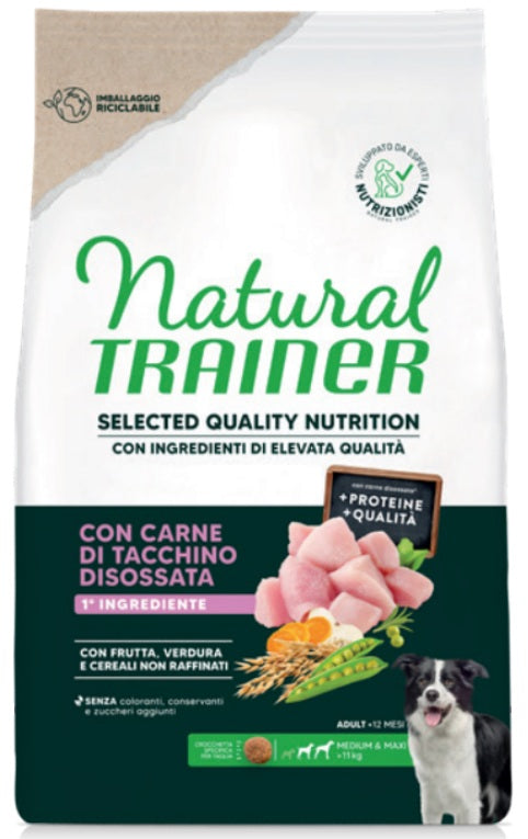 *NATURAL TRAINER DOG SELECTED QUALITY NUTRITION ADULT MEDIUM/MAXI TACCHINO 2,5 KG.