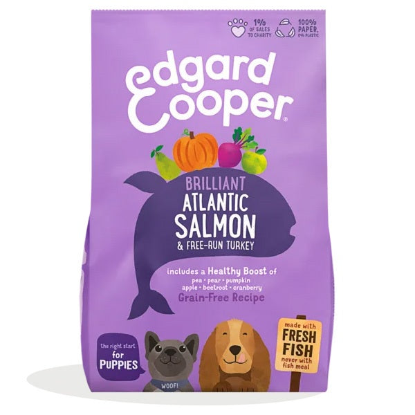 EDGARD&COOPER DOG PUPPY ALL BREEDS SALMONE & TACCHINO 7 KG.