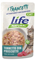 LIFE CAT BUSTA TRANCETTI TONNETTO CON PROSCIUTTO 55 GR.