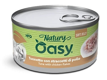 OASY CAT NATURY SOFT JELLY - TONNETTO CON STRACCETTI DI POLLO 150 GR.