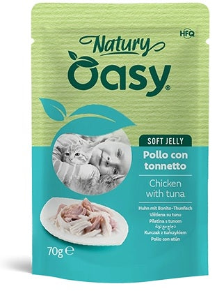 OASY CAT NATURY SOFT JELLY BUSTA - POLLO CON TONNETTO 70 GR.