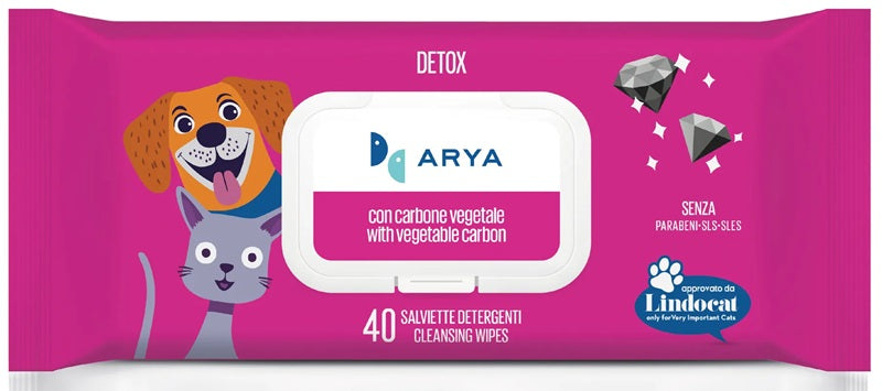 ARYA SALVIETTE DETERGENTI DETOX CON CARBONE VEGETALE 40 PZ.