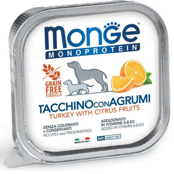 MONGE MONOPROTEICO SOLO TACCHINO & AGRUMI 150 GR.