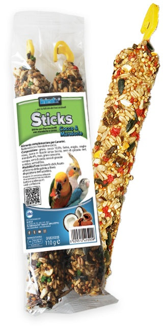 ANIMAL IN STICKS PARROCCHETTI COCCO & MANDORLE 2 PZ. / 110 GR.