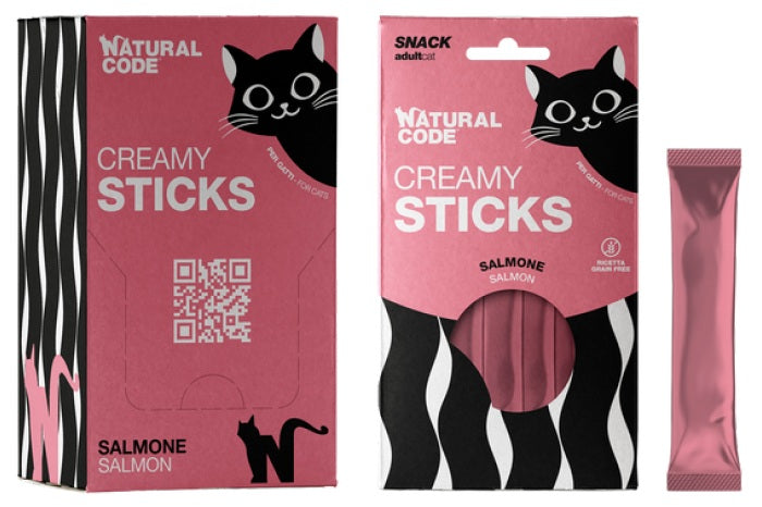 NATURAL CODE CREAMY STICKS SALMONE 4 x 14 GR.