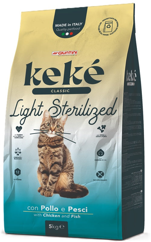 KEKE' CLASSIC LIGHT STERILIZED POLLO & PESCE 5 KG.