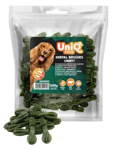 UNIQ PETS DOG SNACKS DENTAL SPAZZOLINI MENTA 500 GR.
