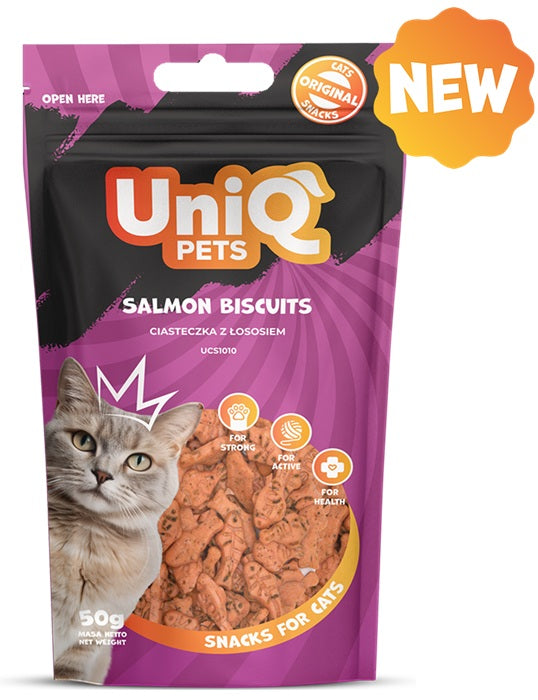 UNIQ PETS CAT SNACKS BISCOTTI AL SALMONE 50 GR.