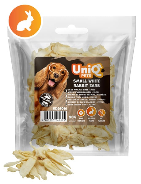 UNIQ PETS DOG SNACKS ORECCHIE DI CONIGLIO 80 GR.