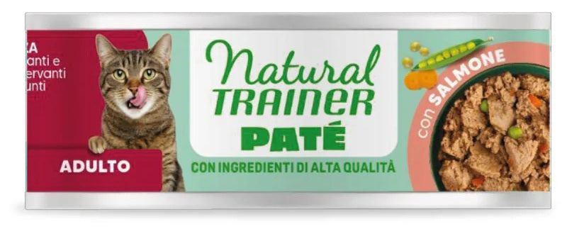NATURAL TRAINER CAT PATE' ADULT SALMONE 85 GR.