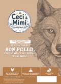 CECI & MIMI DOG - Wilderness 80 Cani di tutte le fasi della vita 80%
Pollo, Tacchino, Pesce Bianco e Salmone 2 kg