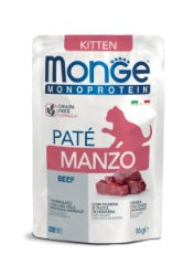 Monge Monoprotein Pate´ Manzo – Kitten 85 g