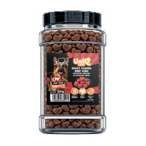 UNIQ PETS DOG SNACKS SNIFFY CUORICINI AL MANZO BARATTOLO 200 GR.