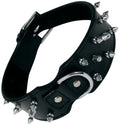 GLORIA COLLARE PELLE 3 FILE DI SPUNTONI 55CM NERO