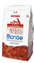 MONGE SPECIALITY LINE PUPPY & JUNIOR ALL BREEDS AGNELLO & RISO 12 KG.
