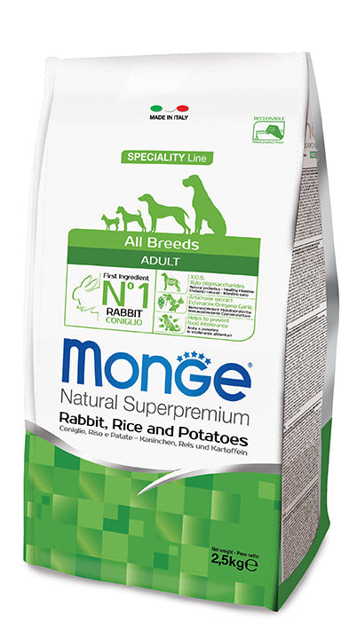 MONGE SPECIALITY LINE ADULT ALL BREEDS CONIGLIO RISO & PATATE 12 KG.