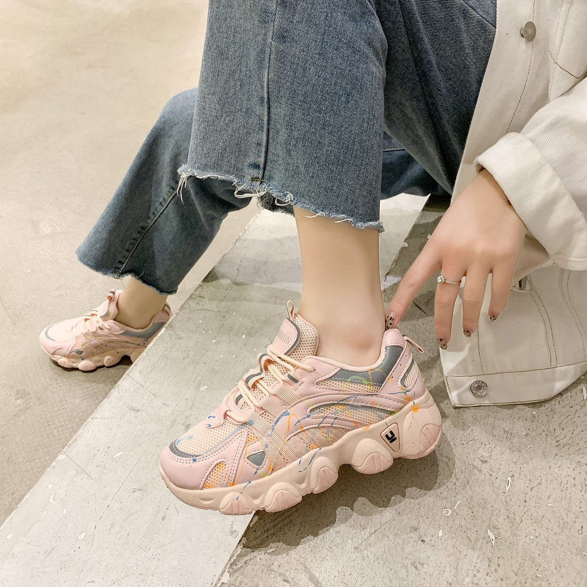 Luminous super fire daddy shoes women trend sneakers-4
