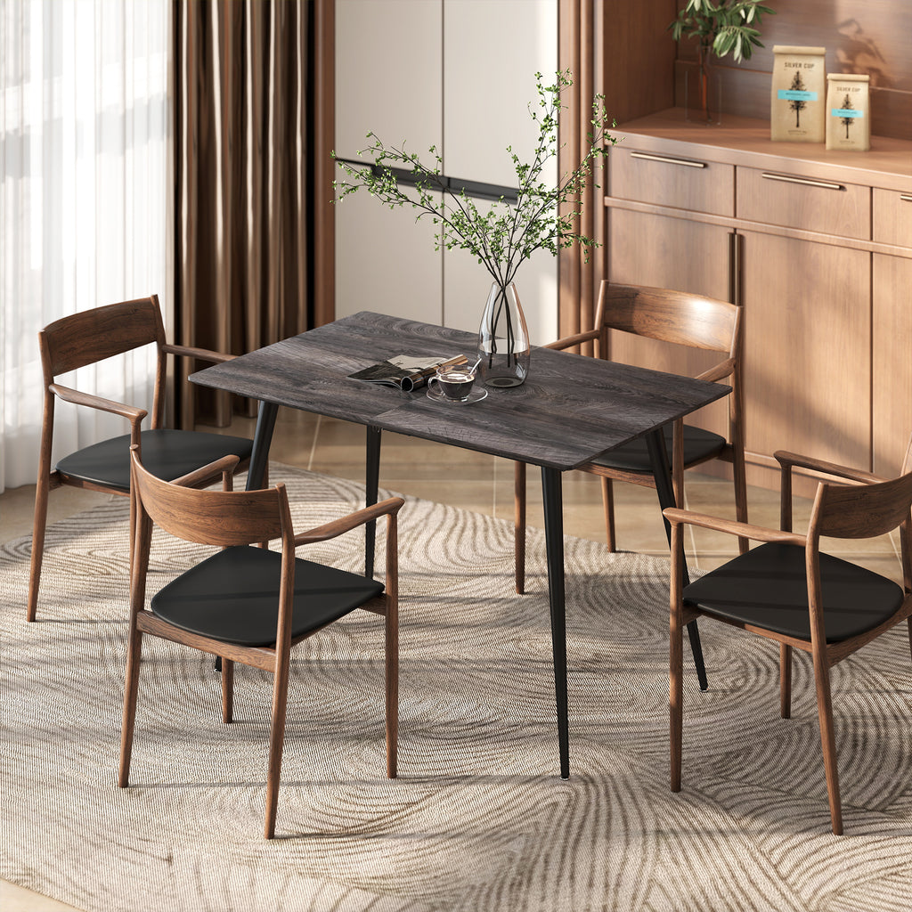 Table à manger pliante table extensible 120-160 cm jusqu'à 6 à 8 personnes avec pieds en acier, gris-6