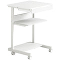 Bureau d'ordinateur sur roues, bureau avec rangement 56 x 51 cm avec tiroir, compartiment et support CPU, blanc-0