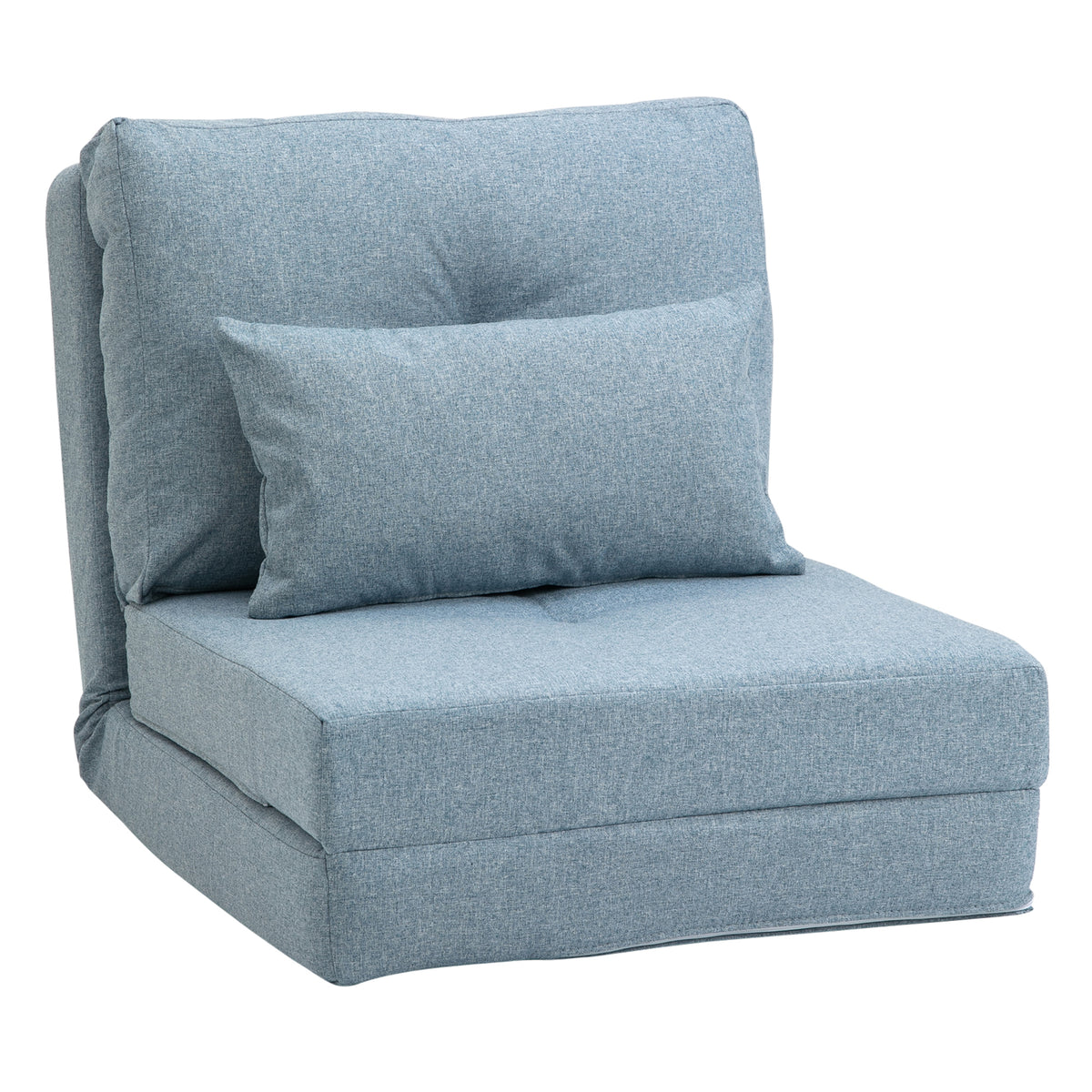 Chauffeuse canapé-lit convertible fauteuil 1 place avec 1 coussin avec dossier réglable, bleu-9