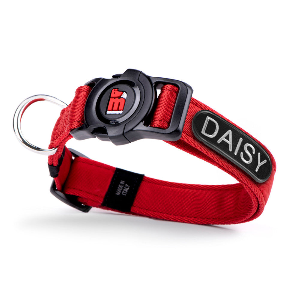 Collare memopet® ID Rosso Personalizzabile misura m.(34-44cm)