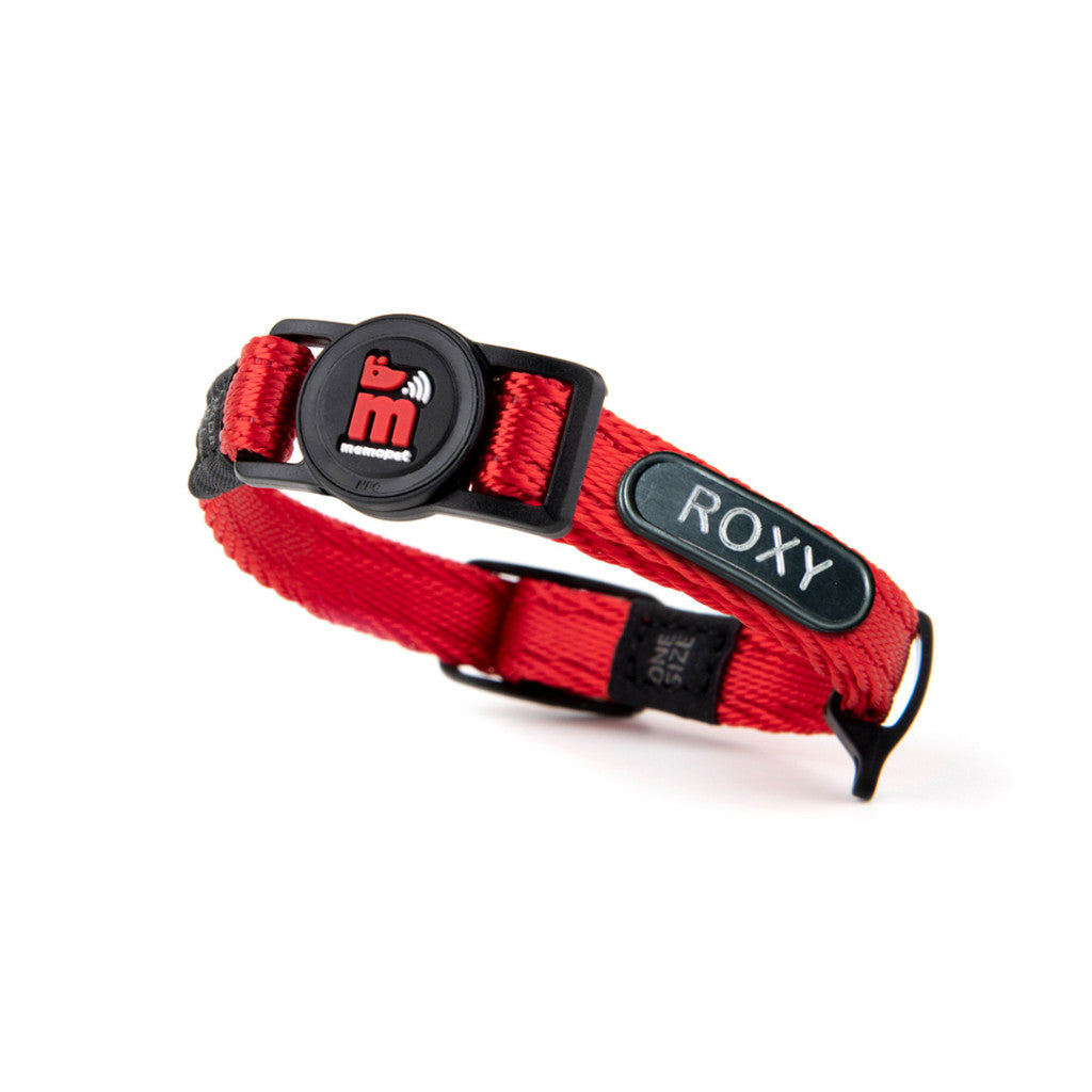 Collare per Gatto memopet® ID Personalizzabile Rosso (21-28cm)
