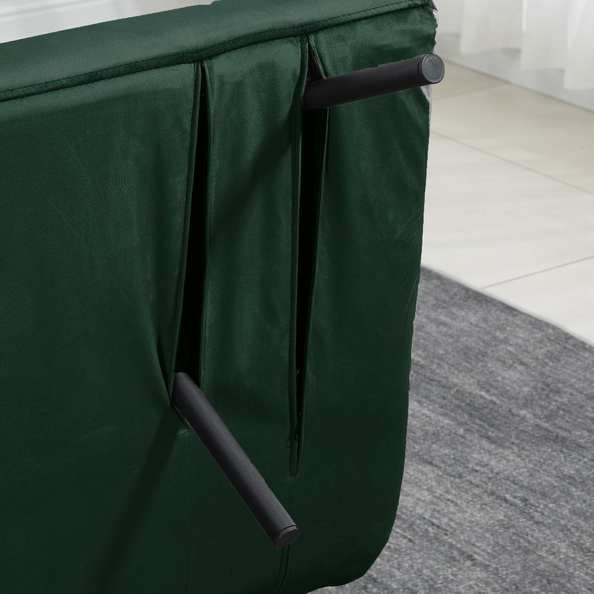 Canapé convertible 2 places 4 en 1, canapé-lit avec dossier réglable sur 5 niveaux, 2 coussins, 102 x 73 x 81 cm, vert-7