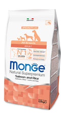 MONGE SPECIALITY LINE ADULT ALL BREEDS SALMONE & RISO 2,5 KG.