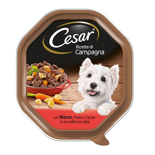 CESAR RICETTE DI CAMPAGNA MANZO, PASTA, CAROTE & PREZZEMOLO 150 GR.