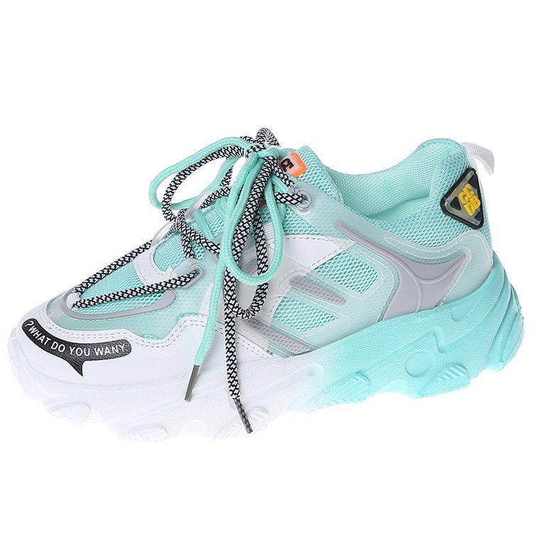 Gradient Rainbow Platform Daddy Shoes Women-3