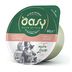 OASY MORE LOVE SALSA NATURALE TONNO CON SALMONE 70 GR.