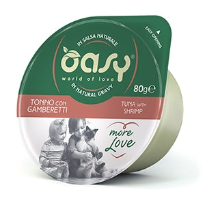 OASY MORE LOVE SALSA NATURALE TONNO CON GAMBERETTI CUP 70 GR.