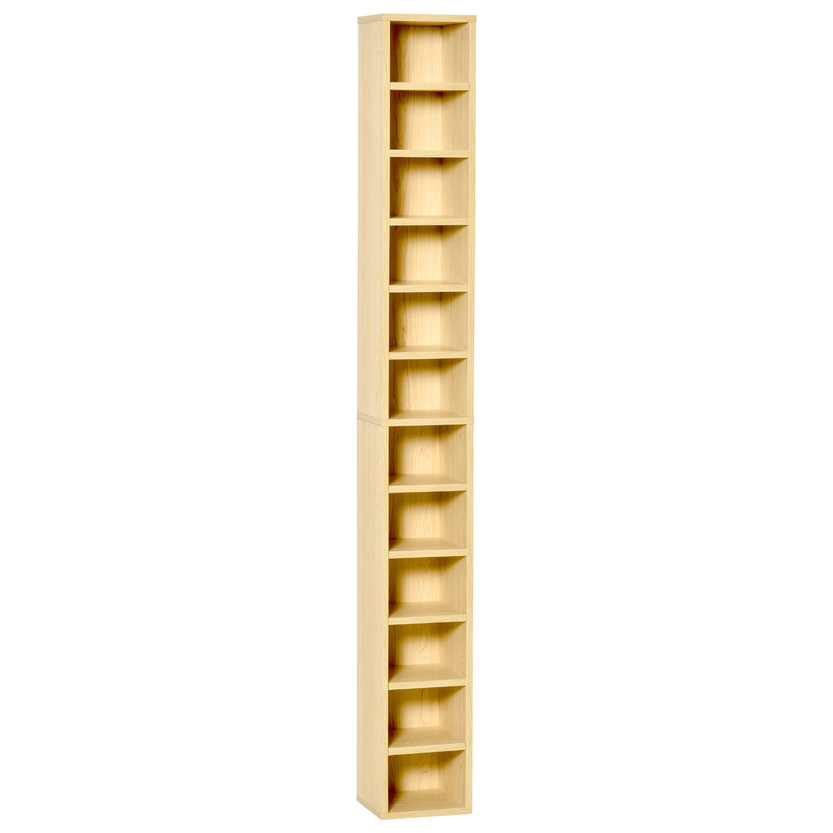 Rangements pour CD et DVD, étagère colonne de rangement, meuble de rangement bois naturel-0