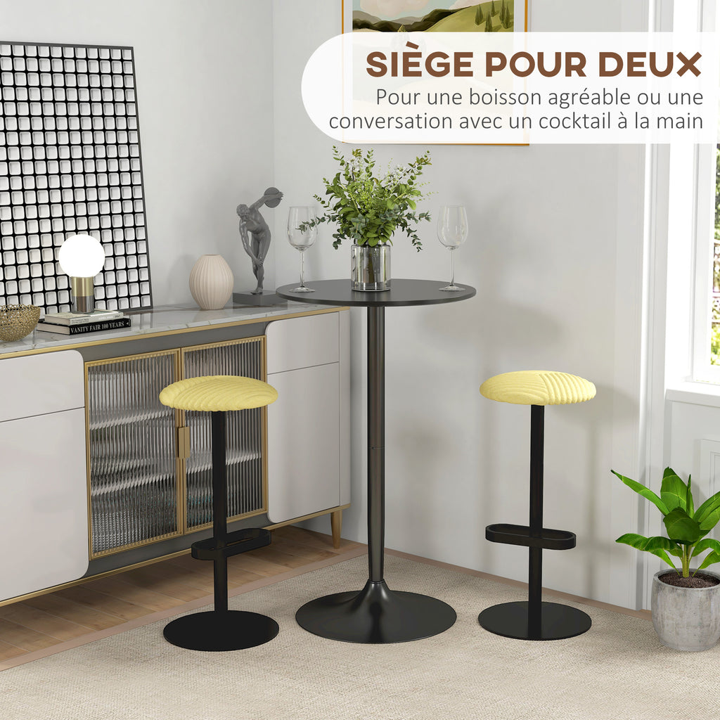 Table de bar ronde table de bistro mange-debout table de cuisine style contemporain plateau peint et cadre en acier-3