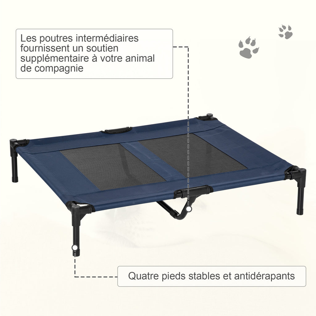 Lit sur pieds lit pour chien chat lit de camp lit surélevé aniamux tissu Oxford textilène micro-perforé acier-6