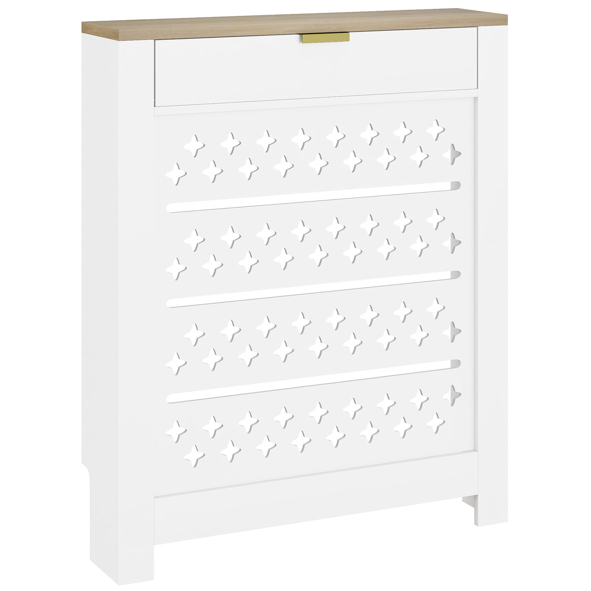 Couvercle de radiateur, cache radiateur avec placard rabattable et étagère supérieur, 78 x 19 x 95,5 cm, blanc-0