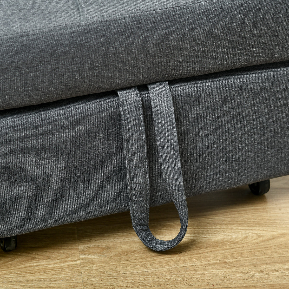 Fauteuil convertible 1 place fauteuil lit avec dossier réglable, siège rembourré et oreiller, gris-6