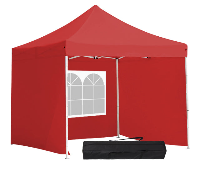 Gazebo pieghevole rosso 3 × 3 m con pareti e borsa