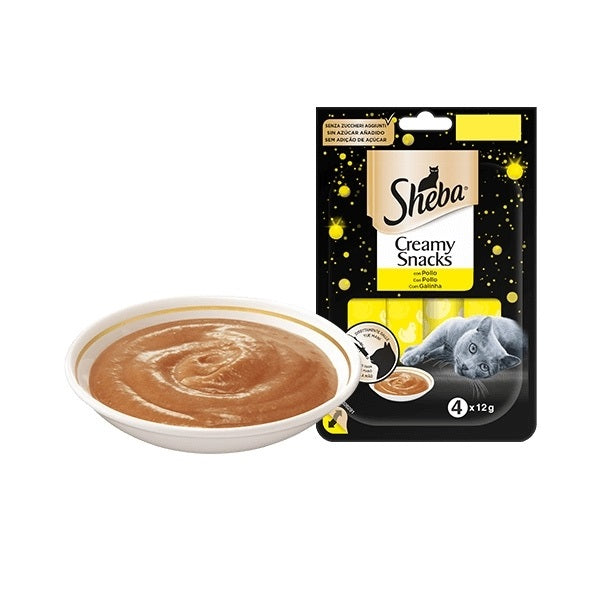 SHEBA CREAMY SNACK POLLO 4 x 12 GR.