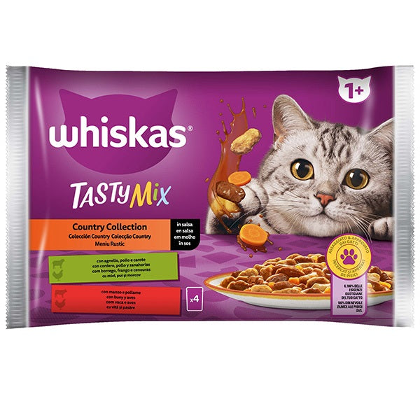 WHISKAS TASTY MIX COUNTRY IN SALSA 4 x 85 GR.