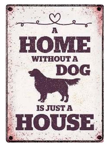 LEOPET TARGHETTA DECORATIVA "HOME WITHOUT DOG" (15 x 21 CM.)