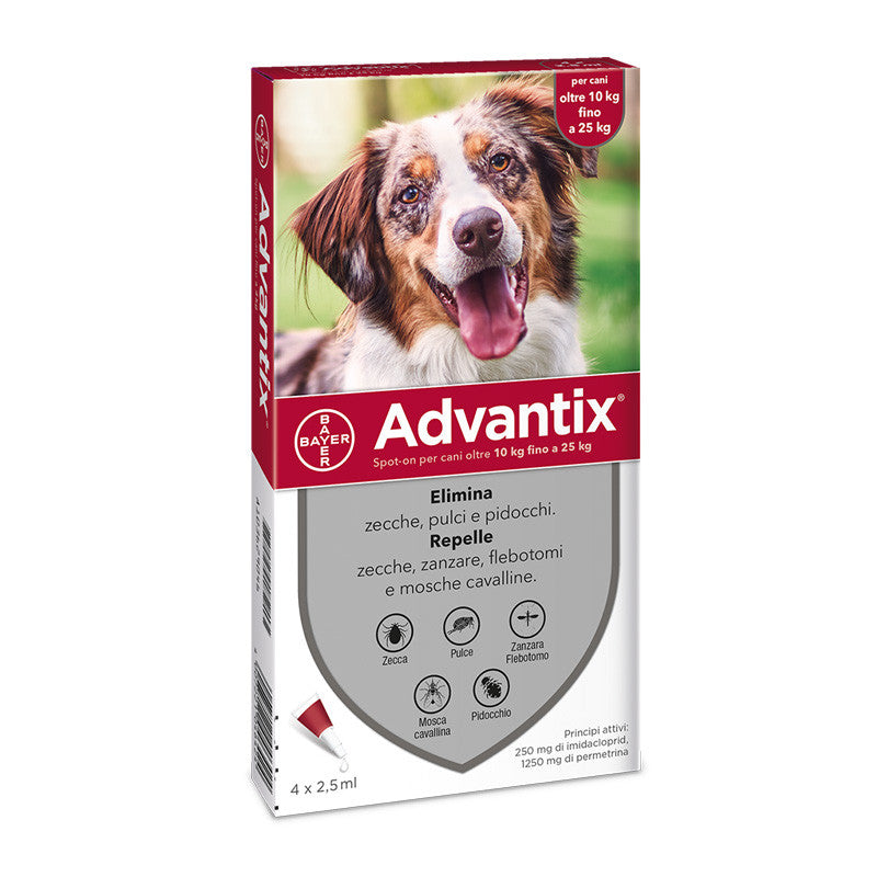 ELANCO ADVANTIX SPOT-ON PER CANI 10-25 KG. 4 PIPETTE