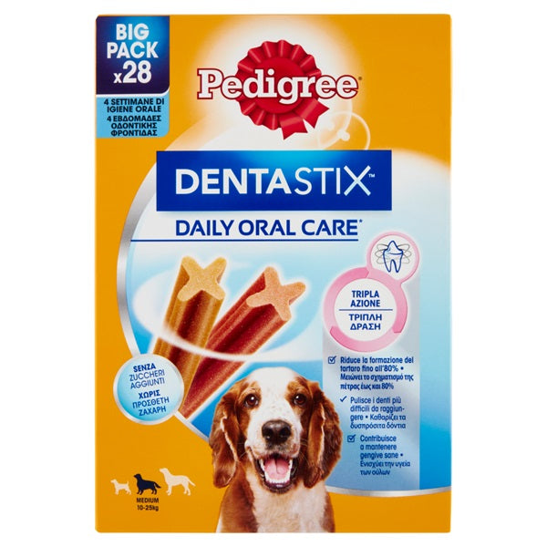 PEDIGREE DENTASTIX TG. M (10-25 KG.) MULTIPACK 28 PZ.