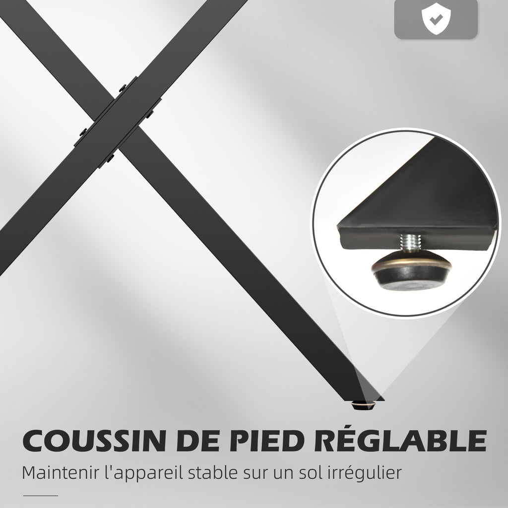 Lot de 2 pieds de table en forme en croix 70 x 72 cm design industriel pour table basse table de chevet noir-4