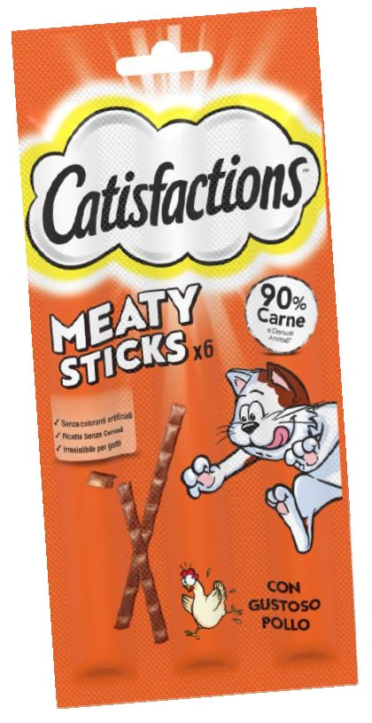 CATISFACTION MEATY STICKS POLLO 6 x 5 GR.